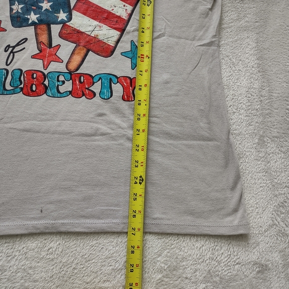 Port & Company Women's Grey SWEET LAND OF LIBERTY T-Shirt Size L - Picture 5 of 6